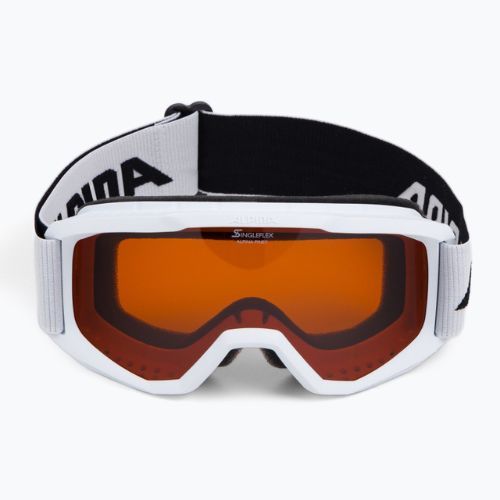 Children's ski goggles Alpina Piney white matt/orange