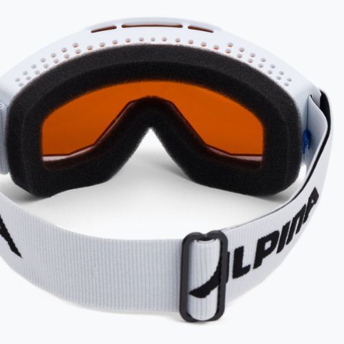 Children's ski goggles Alpina Piney white matt/orange