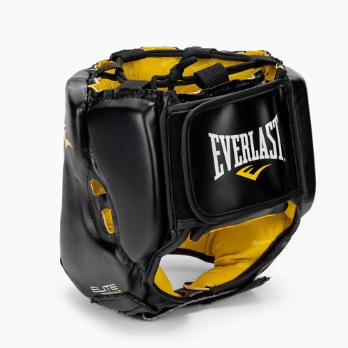 Everlast Elite Lea Headgear men's boxing helmet black EV 720