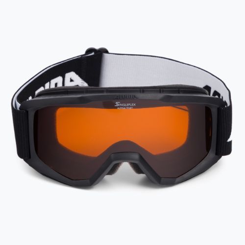 Children's ski goggles Alpina Piney black matt/orange