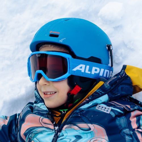 Children's ski goggles Alpina Piney blue matt/orange