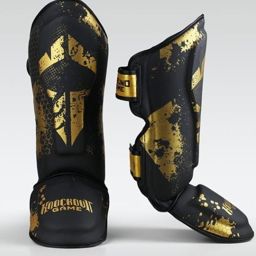 Ground Game Cage Gold tibia protectors black SHINGUCGOLDS
