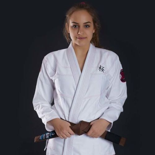 GI for women's Brazilian jiu-jitsu Ground Game 'Sakura' white GISAKWHF1