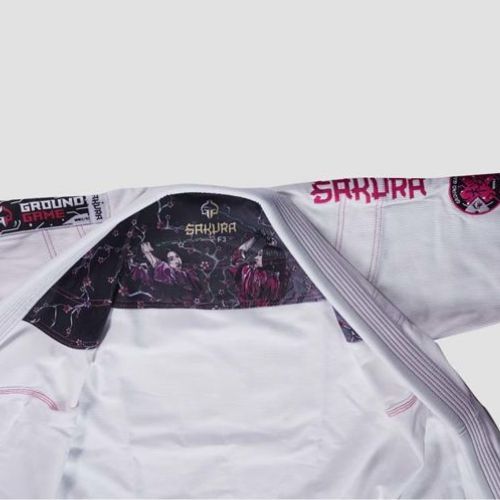 GI for women's Brazilian jiu-jitsu Ground Game 'Sakura' white GISAKWHF1
