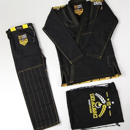 GI for men's Brazilian jiu-jitsu Ground Game Champion 2.0 black GICHNEWBLA