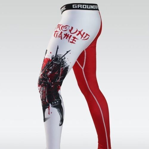 Ground Game Kettei men's leggings red and white