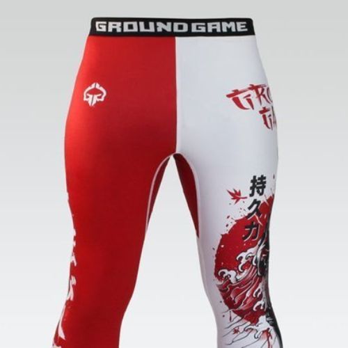 Ground Game Kettei men's leggings red and white