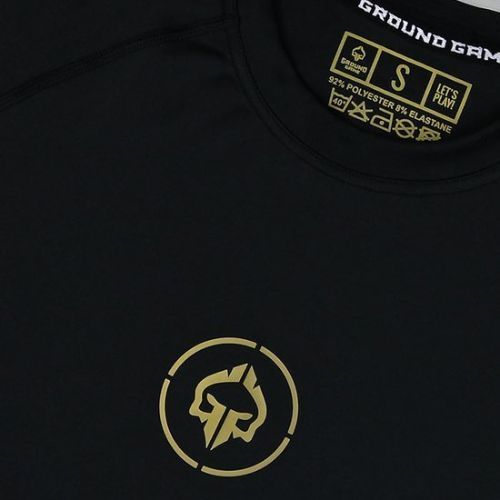 Men's Ground Game Athletic Gold Rashguard black RASHATHGOLDLS