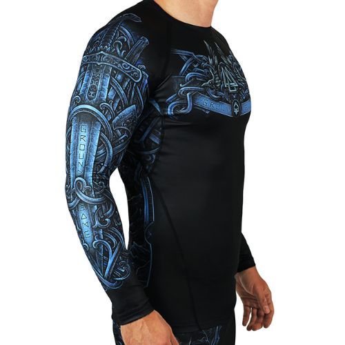 Men's Ground Game Viking Rashguard black-blue 21RASHVIKLS