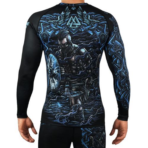Men's Ground Game Viking Rashguard black-blue 21RASHVIKLS