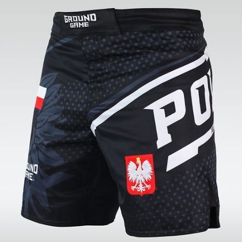 Men's Ground Game MMA Poland training shorts black MMASHOPOLS