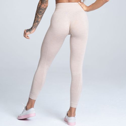 Women's training leggings Gym Glamour seamless beige 199