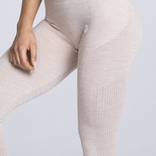 Women's training leggings Gym Glamour seamless beige 199