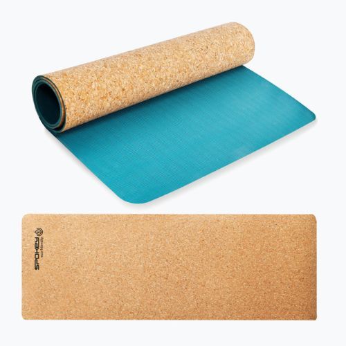 Spokey Savasana 4 mm blue cork yoga mat 926522
