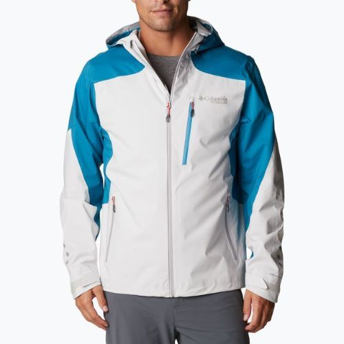 Columbia men's Titan Pass 2.5L Shell rain jacket blue-grey 1888941