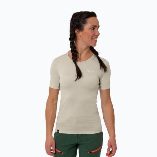 Salewa Puez Graphic 2 Dry women's trekking shirt beige 00-0000027400