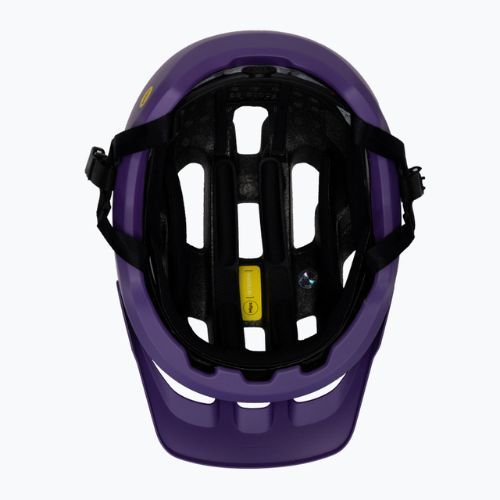 Bicycle helmet POC Axion Race MIPS sapphire purple/uranium black metallic/matt