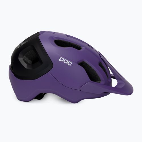 Bicycle helmet POC Axion Race MIPS sapphire purple/uranium black metallic/matt