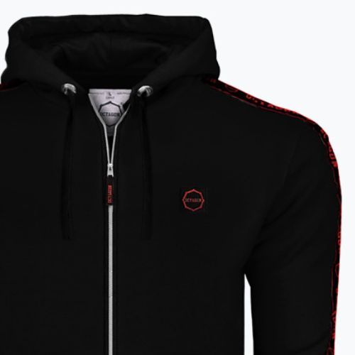 Men's Octagon Zip Stripe hoodie black