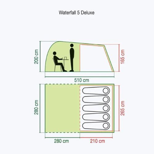 Coleman Waterfall 5 Deluxe camping tent green 2000038893