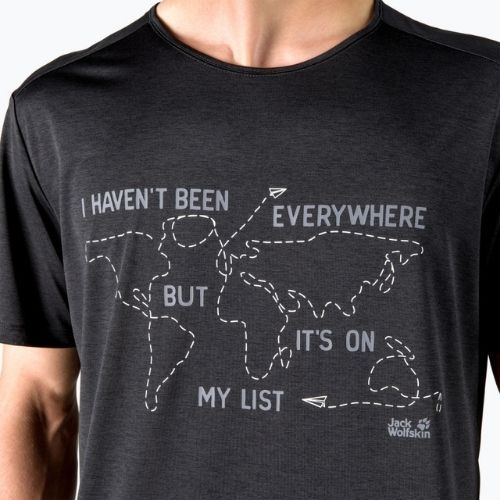 Jack Wolfskin men's trekking t-shirt Pack & Go Travel black 1808551_6000