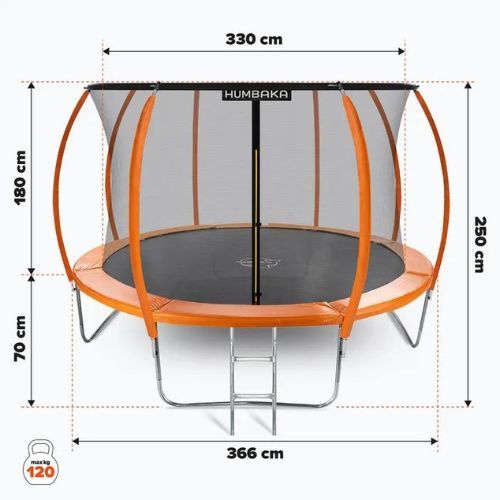 HUMBAKA Super 366 cm orange garden trampoline Super-12' Tramps