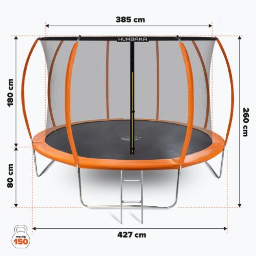 HUMBAKA Super 427 cm orange garden trampoline Super-14' Tramps
