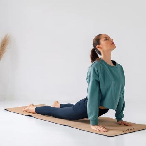 XTREXO Yoga mat TPE cork 6 mm black YM-C01C