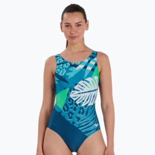 Speedo Placement U-Back women's one-piece swimsuit blue-green 68-07336G728