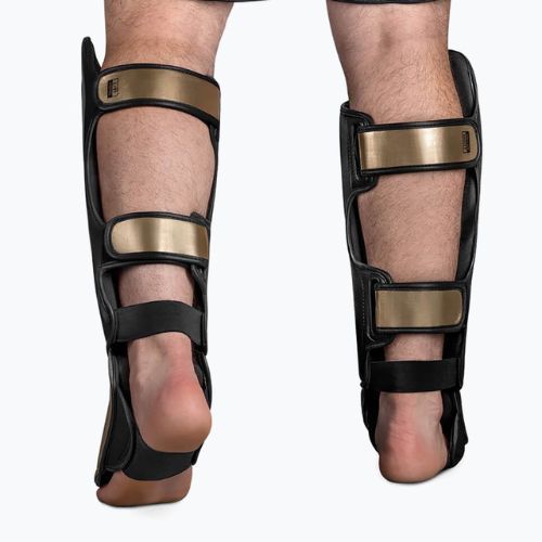 Hayabusa T3 Striking Shin Guards black/gold T3SSG tibia protectors