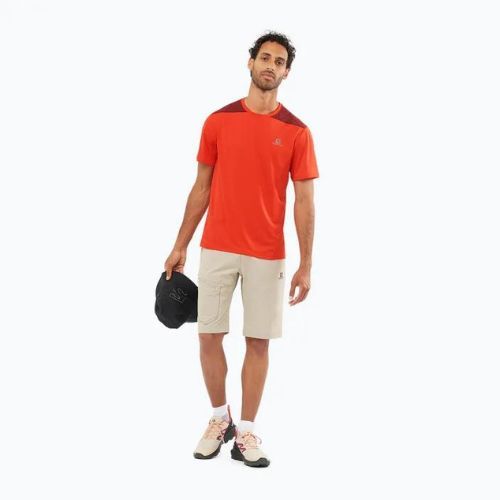 Men's Salomon Outline SS trekking t-shirt red LC1715200
