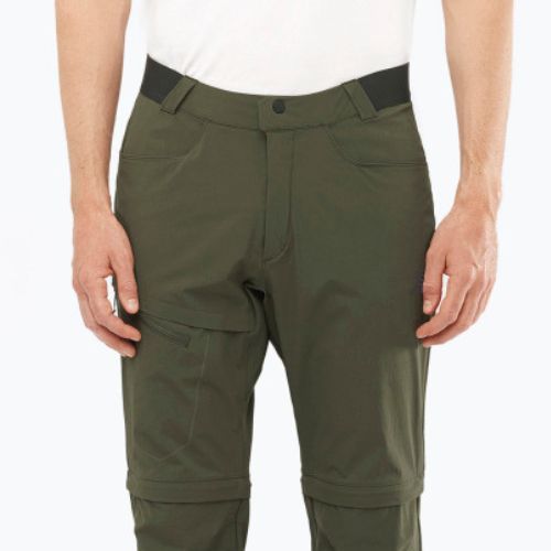 Men's Salomon Wayfarer Zip Off trekking trousers green LC1741100
