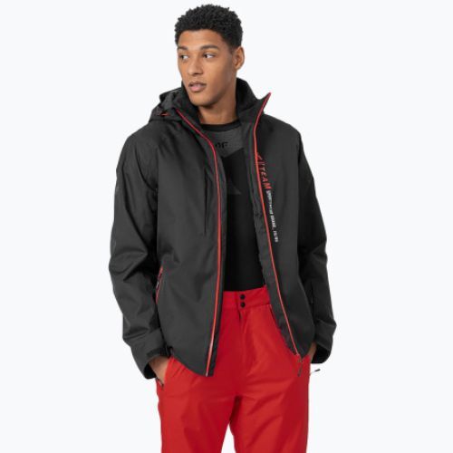 Men's 4F ski jacket black H4Z22-KUMN003