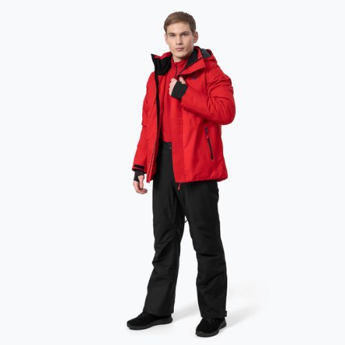 Men's 4F ski jacket red H4Z22-KUMN004