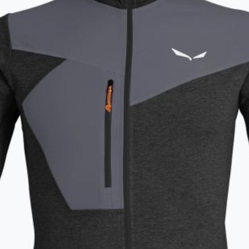 Salewa men's trekking sweatshirt Puez 2 Dry Hood FZ grey-black 00-0000027221