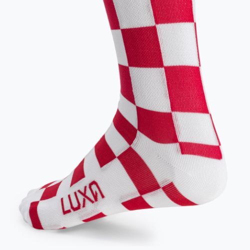 Luxa Squares white and red cycling socks LUAMSSQRS