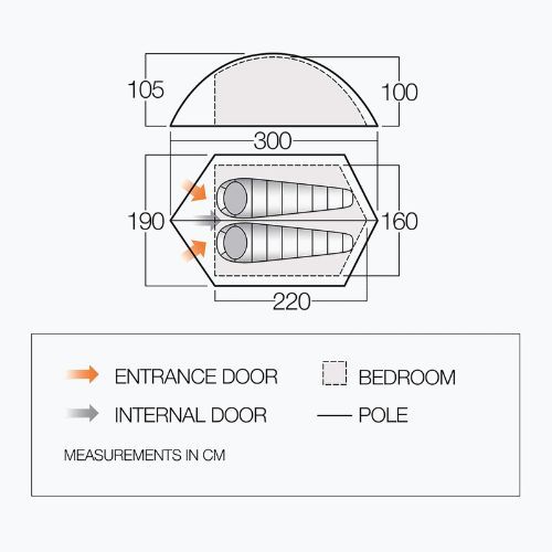 Vango Blade Pro 200 green TENBLADE 2-person trekking tent P32151
