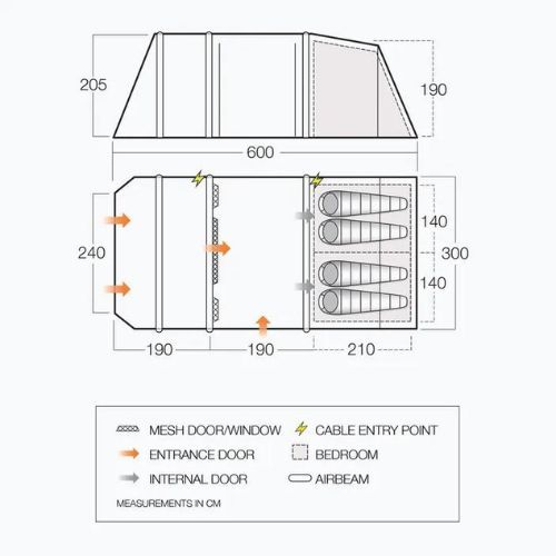 Vango Stargrove II Air 450 4-person camping tent green TEQSTARAIH09176