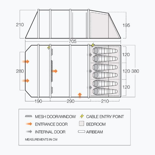 Vango Longleat II Air 800XL green TEQLONGAIH09TAS 8-person camping tent