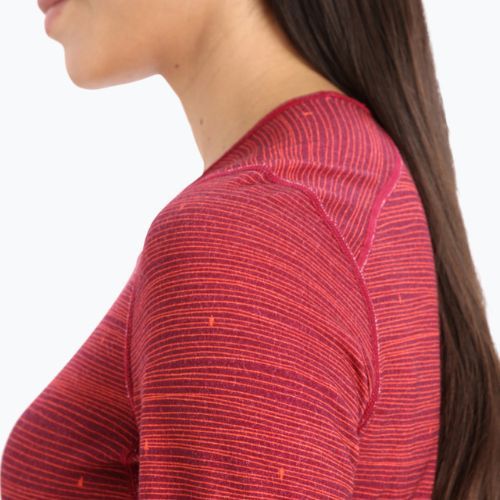 Women's thermal base layer icebreaker 200 Oasis Crewe cherry/flash/aop