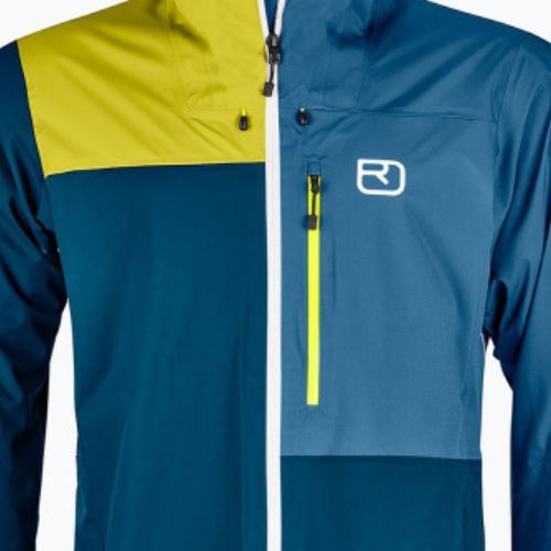 Men's ORTOVOX 3L Ortler rain jacket blue 7071600011