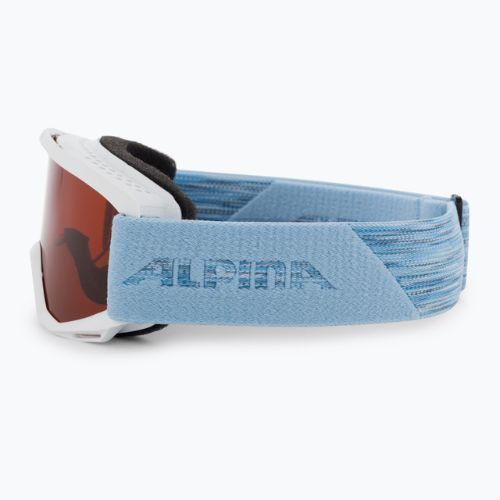 Children's ski goggles Alpina Piney white/skyblue matt/orange