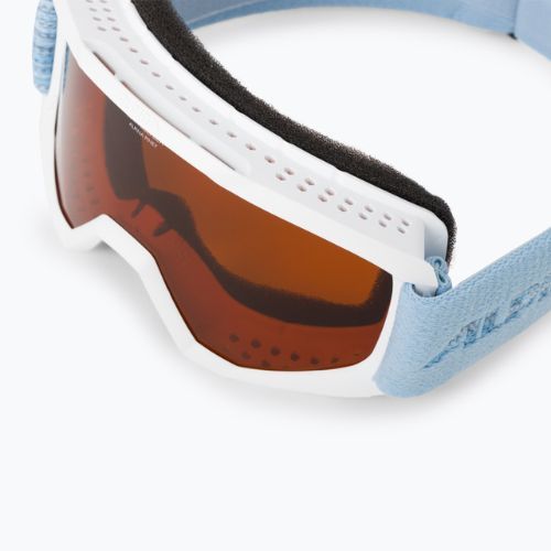 Children's ski goggles Alpina Piney white/skyblue matt/orange
