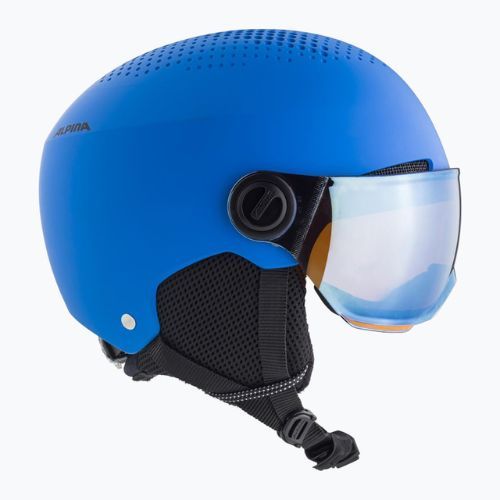 Children's ski helmets Alpina Zupo Visor Q-Lite blue matt