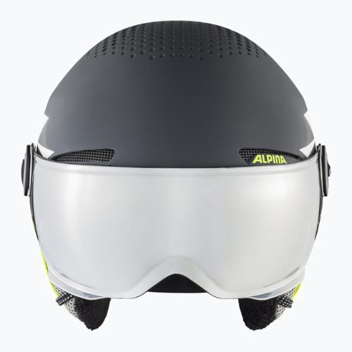 Children's ski helmets Alpina Zupo Visor Q-Lite charcoal/neon matt