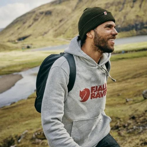 Men's trekking sweatshirt Fjällräven Logo Hoodie grey F84144