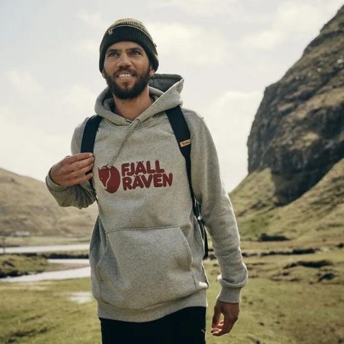 Men's trekking sweatshirt Fjällräven Logo Hoodie grey F84144