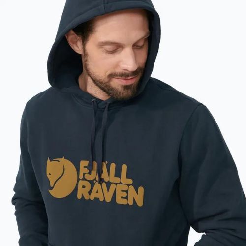 Men's trekking sweatshirt Fjällräven Logo Hoodie navy blue F84144