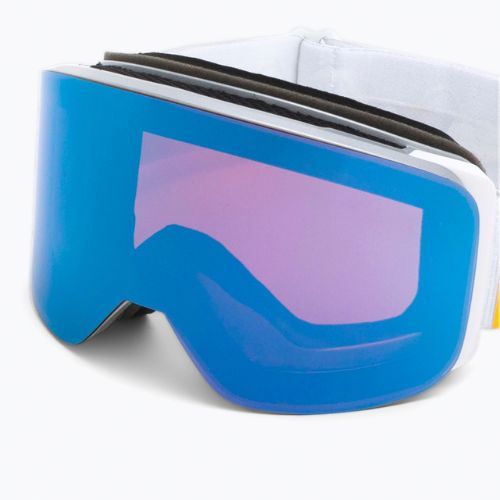 Red Bull SPECT Magnetron Slick ski goggles shiny silver/white/red blue mirror/dusk blue snow 004