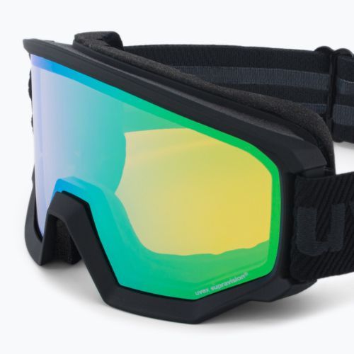 Ski goggles UVEX Athletic FM black mat/mirror green lasergold lite55/0/520/2330